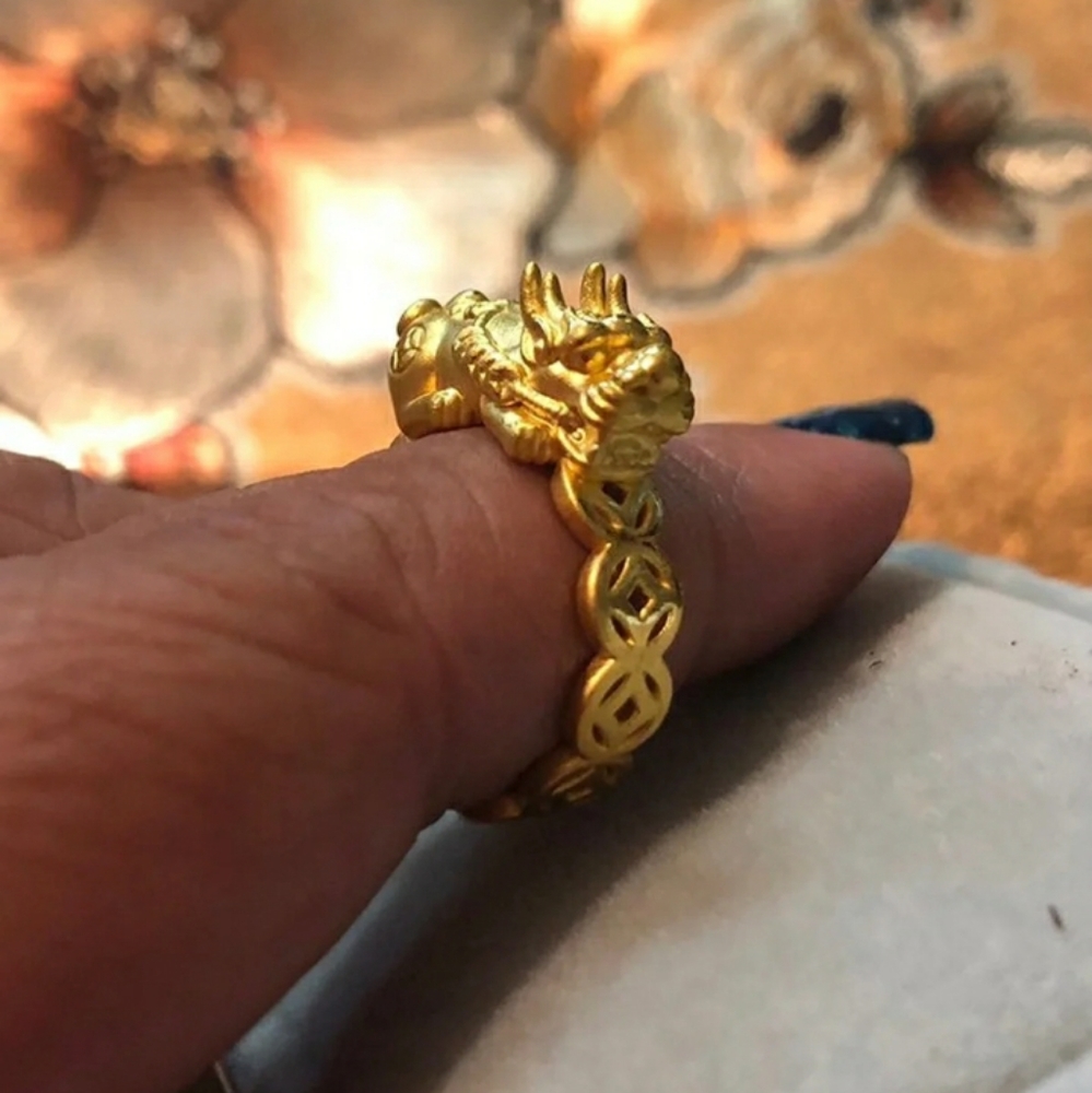 24k Gold FooDog ring